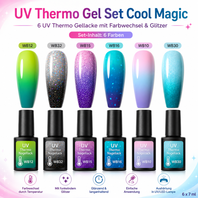 6 pièces UV Thermo Gel Cool Magic Coffret